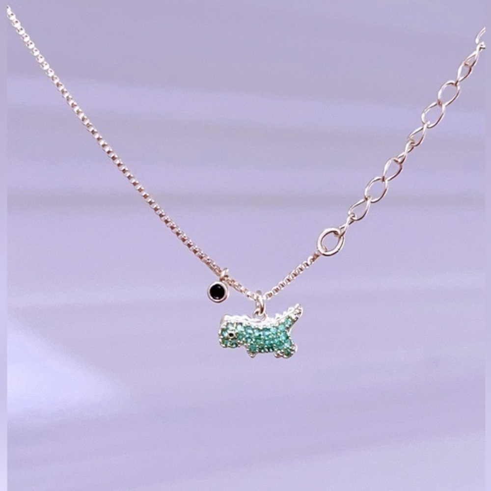 COPY - 18K gold plated Green  dinosaur necklace
